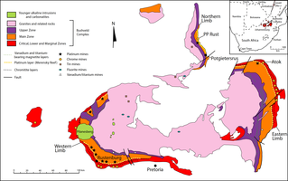 <span class="mw-page-title-main">Bushveld Igneous Complex</span> Large early layered igneous intrusion