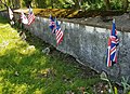 Shared war graves of British and American soldiers killed in the American Revolution, located in the churchyard of St. Peter's Church in the Great Valley, Chester County, Pennsylvania