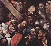 Hieronymus Bosch یا پیرو. Jesus Christ Bearing the Cross translate label QS:Lit,"cristo portacroce" label QS:Lja,"十字架を担うキリスト" label QS:Lfr,"Le portement de croix" label QS:Lpl,"Jezus dźwigający krzyż" label QS:Lnl,"De kruisdraging" label QS:Lru,"Несение креста" label QS:Lde,"Die Kreuztragung Christi" label QS:Len,"Christ Carrying the Cross" label QS:Lsl,"Kristus nosi križ" label QS:Lmk,"Носење на крстот" label QS:Les,"Cristo con la Cruz a cuestas" . حوالی 1510-1535. نقاشی رنگ روغن بر روی تخته medium QS:P186,Q296955;P186,Q106857709,P518,Q861259 . ۷۶٫۷ × ۸۳٫۵ سانتی‌متر. گنت, Museum of Fine Arts.