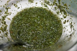 <span class="mw-page-title-main">Mint sauce</span> Sauce made of chopped mint