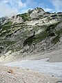 Snow fields beneath the Skuta Glacier