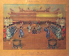 Phục mạng ceremony when mandarin receive the edict from the Emperor in 1895.