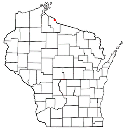 Location of Hurley, Wisconsin