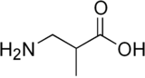 Skeletal formula of 3-aminoisobutyric acid