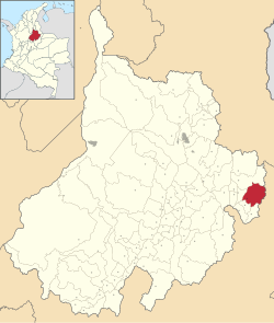 Location of the municipality and town of Carcasí in the Santander Department of Colombia