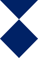 Royal blue and white shield