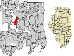 Location of Winfield in DuPage County, Illinois