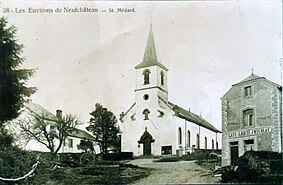 Église de Saint-Médard (n.d.) et le café Nicolai