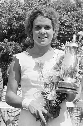 Evonne Goolagong in 1971 te Hilversum