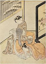 Intimate scene in an apartment in the Yoshiwara