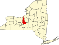 Locatie van Cayuga County in New York