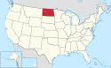 Location map of North Dakota.