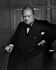 Retrato de Winston Churchill de Karsh, intitulado The Roaring Lion, 1941