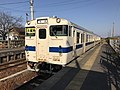 キハ147（善導寺駅）、2017年九州北部豪雨に伴い久留米-光岡間で充当された。