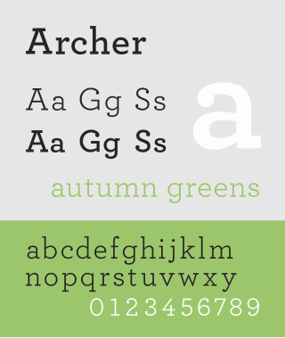 <span class="mw-page-title-main">Archer (typeface)</span> Slab serif typeface