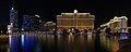 Panorama of the Cosmopolitan, Bellagio, and Caesars Palace (left to right) from the Las Vegas Strip