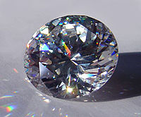 Photograph of either a diamond or cubic zirconia; checking the filename is cheating