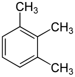 Structuurformule van 1,2,3-trimethylbenzeen