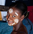 Image 26Malagasy girl in Nosy Be wearing masonjoany, an endemic decorative and protective paste made from ground wood (from Culture of Madagascar)