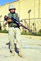 Iraqi soldier holding a 7.62 mm SVD Dragunov Sniper rifle.