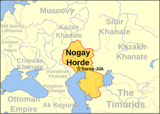 <span class="mw-page-title-main">Nogai Horde</span> 1440s–1634 confederation in the Pontic–Caspian steppe