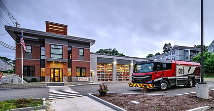 Caserne de pompiers.