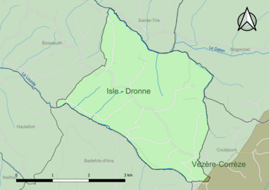 Carte en couleur présentant le(s) SAGE couvrant le territoire communal