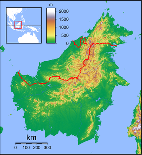 Map showing the location of Tawau Hills Park