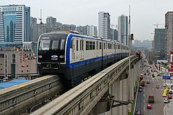 Çuntsin metropoliteni ən çox istifadə olunan monorels yoluna malikdir.