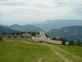 Vue aérienne de la station.