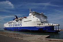 A DFDS Ship at Calais DFDS-Fahre Calais Seaways.jpg