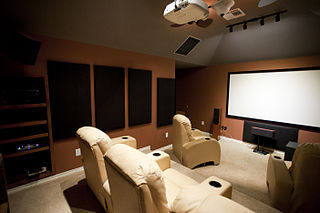 <span class="mw-page-title-main">Home cinema</span> Home entertainment system that aims to replicate the experience of a movie theater