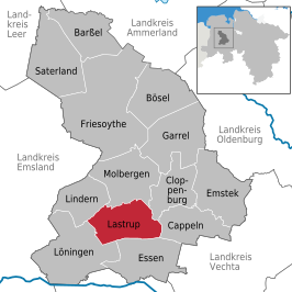 Kaart van Lastrup (Nedersaksen)