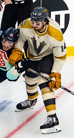 Vegas Golden Knights player Nicolas Hague during the 2024 NHL Winter Classic