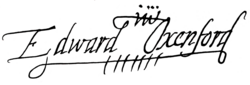 Handtekening Edward de Vere, 17.Earl of Oxford (1550-1614)
