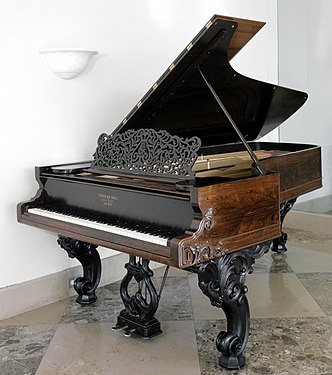 Steinway-flygel fra 1868 i Metropolitan Museum of Art.