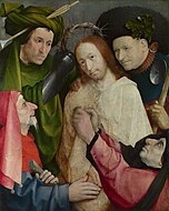 耶罗尼米斯·波希的《头戴荆棘王贯的基督（英语：Christ Crowned with Thorns (Bosch, London)）》，73.5 × 59cm，约作于1490-1500年，自1934年起收藏[30]