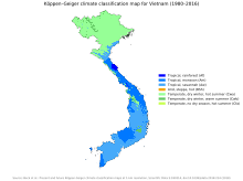 Gambaran peta klasifikasi iklim Köppen Vietnam