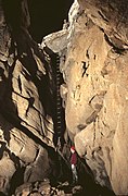 The descent down a wall, 1975