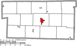 Location of Millersburg in Holmes County