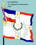 Drapeau du 1er bataillon du 7e régiment d'infanterie de ligne de 1791 à 1793