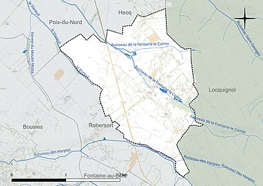 Carte hydrographique de la commune.