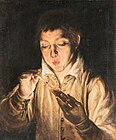 エル・グレコ『ロウソクに火を灯す少年』(1571-1572年)