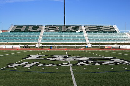 A mid-field view of the east side stands of Griffiths Stadium