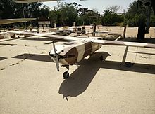 An RQ-5 Hunter at the UAVs area in Hatzerim Israeli Air Force Museum Hunter RQ-5 UAV.jpg