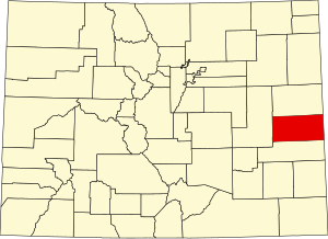 Map of Colorado highlighting Cheyenne County