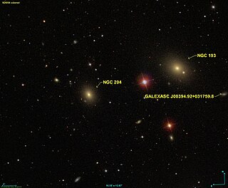 <span class="mw-page-title-main">NGC 204</span> Unbarred Lenticular galaxy in the constellation Pisces