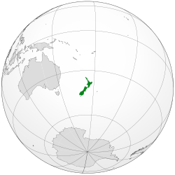 Vị trí của lãnh địa tự trị New Zealand
