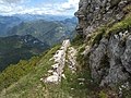 Monte Tombea, trinceamento sul crinale del monte Cortina