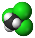 Space-filling model of 1,1,1-trichloroethane